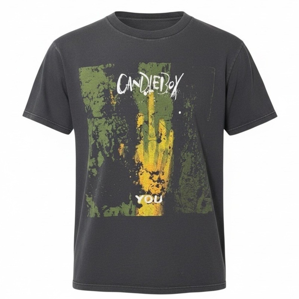 VTG 90s Candlebox F You Middle Finger Band Tshirt L Unisex Black Fader Tultex
